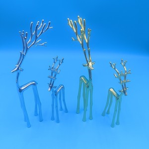 Alloy Deer Figurine Set Silver Gold Blue Gray Desktop <b>Ornament</b> Home Decor Gift Item - Product Image 3
