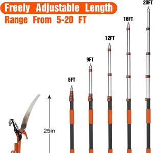 Élagueuse <span class=keywords><strong>télescopique</strong></span> OEM 3,<span class=keywords><strong>6M</strong></span>-7,2M - Poignée en mousse de sécurité, scie à perche <span class=keywords><strong>télescopique</strong></span>, pour la coupe des branches hautes - Product Image 6
