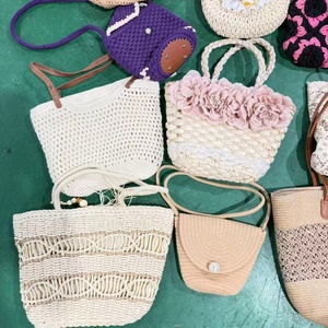 Borse tote in tessuto usate miste - 90% nuove, alla moda, da donna, in paglia, borse a tracolla casual da spiaggia e per uso quotidiano - Product Image 2