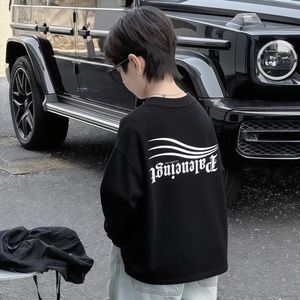 Nouveaux <span class=keywords><strong>T</strong></span>-shirts à manches longues en coton pur pour enfants, multi-usages, printemps-automne, avec lettres - Convient aux garçons et aux filles - Product Image 2
