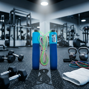 JRMS INDUSTRIES Corde à sauter réglable en PVC avec poignée en mousse et compteur, longueur 3m, légère (<1kg), durable pour la maison, la salle de sport et le fitness - Product Image 6