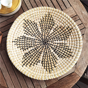 Décoration Murale En Paille Tissee Panier Plat Verser Murale Tresse Jonc De Mer Dinterieur Haut Gamme Objets La <span class=keywords><strong>Maison</strong></span> - Product Image 5