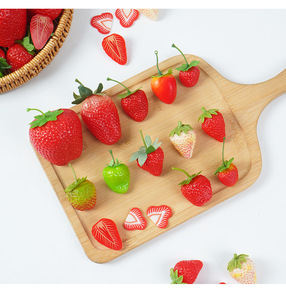 Fraises artificielles en plastique, <span class=keywords><strong>faux</strong></span> fruits, fausses fraises pour accessoires de photographie, articles de présentation, accessoires décoratifs - Product Image 3