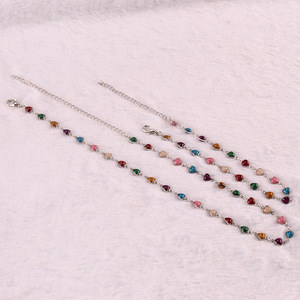 Conjunto de Collar de Estilo Étnico Bohemio con Forma de Corazón, Joyería de Aleación de Zinc para Mujer, Pequeños Corazones Coloridos - Product Image 4