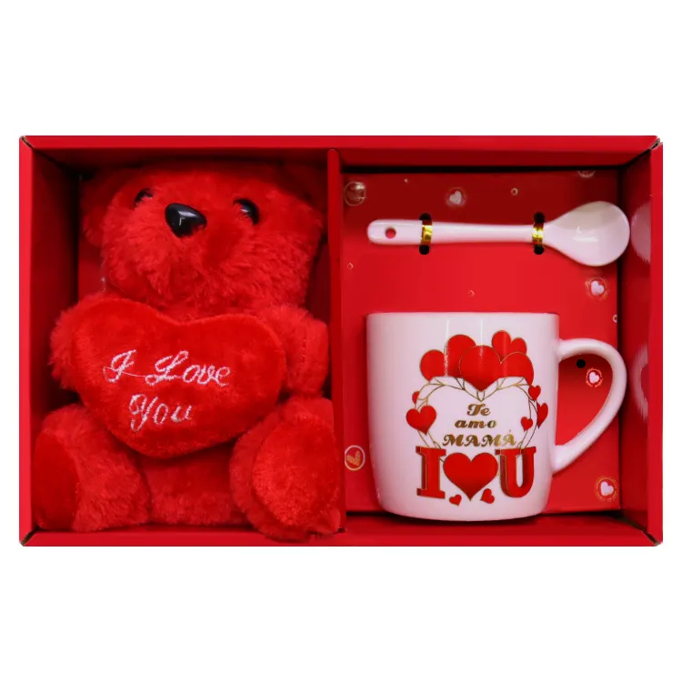 Hot Sale Love Bear mit Keramik becher Geschenkset Personal isierte Muttertag becher