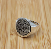 Bague islamique en acier inoxydable 316L fabriquée en usine, design ottoman arabe fait à la main, bijoux de haute qualité