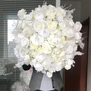 YAYUN A-1008 90cm große weiße Blume Ball Hochzeit Mittelstücke mit Orchidee