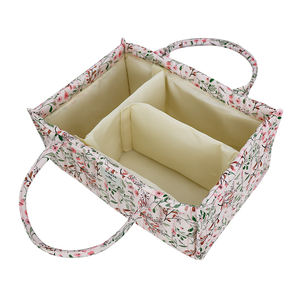 Organisateur de Rangement Floral <span class=keywords><strong>pour</strong></span> Couches et Essentiels de Bébé, Corbeille de Rangement Portable <span class=keywords><strong>pour</strong></span> Nurserie et <span class=keywords><strong>Table</strong></span> à <span class=keywords><strong>Langer</strong></span>, Cadeau de Douche de Bébé - Product Image 2
