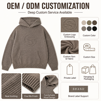 Sweat à capuche personnalisé MENGTU, logo personnalisé en relief, sweats à capuche en tricot pour hommes, pull en tricot, sweat en tricot