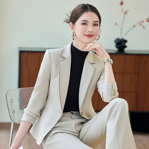 Women's Suit Set Long Sleeve Professional Formal Wear Office Lady Anti-Wrinkle Polyester Worsted 2025 Spring Autumn New Style - Product Image 2