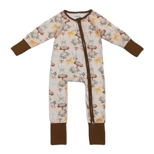 ชุดนอนมีซิปพิมพ์ลายฟักทองบูติกผ้าต่อสำหรับทารกแรกเกิดมีซิป - Product Image 1