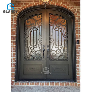 Porta Esterna di Lusso in Ferro Battuto Impermeabile con Doppia Apertura e Design in Vetro di Grancy - Product Image 2