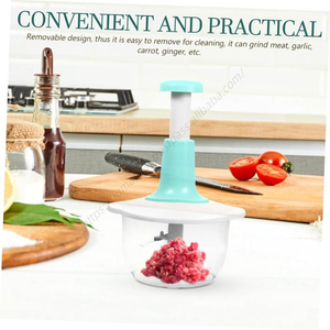 Picadoras manuales de verduras al por mayor, tipo prensa, cortadores de carne y ajo para el hogar, batidoras, procesadores de alimentos mini para cocina - Product Image 5