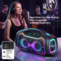 Haut-parleur portable d'extérieur Zealot S117 320W, dernière version, avec contrôle par application, sans fil, batterie 48000mAh, lumière RGB, haut-parleur Bluetooth