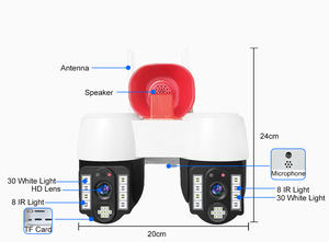 กล้องวงจรปิด V380pro สำหรับภายนอกอาคาร ความละเอียด 6MP เลนส์คู่ แบบหมุนได้ พร้อมระบบเสียงสองทาง รองรับ WiFi และตัวเลือกการจัดเก็บข้อมูลบนคลาวด์ - Product Image 2