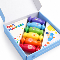 Spidol Dot Superdots yang Dapat Dicuci untuk Anak-anak Prasekolah, 6 Warna 2 oz Bingo Daubers Set Spidol Cat dengan Buku Aktivitas 24 Halaman