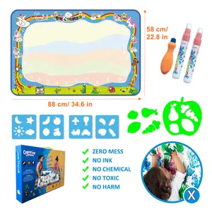 Divertente disegno ad acqua pittura grande set di acqua magica aqua magic water doodle mat con molti accessori per bambini 88*58 cm