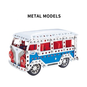 Cerdas DIY 337 buah Model Bus logam blok bangunan mainan mobil anak-anak Mini - Product Image 2