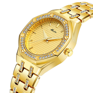 MISSFOX Reloj <span class=keywords><strong>de</strong></span> Cuarzo Analógico <span class=keywords><strong>de</strong></span> Oro <span class=keywords><strong>de</strong></span> 18K <span class=keywords><strong>de</strong></span> Lujo para <span class=keywords><strong>Mujer</strong></span>, Forma <span class=keywords><strong>de</strong></span> Caja Redonda, Joyería Clásica <span class=keywords><strong>de</strong></span> Diamantes Analógicos, Reloj <span class=keywords><strong>de</strong></span> Pulsera <span class=keywords><strong>de</strong></span> Mano Caro - Product Image 5