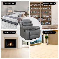 Canapé inclinable moderne à deux places en cuir aérien extensible avec structure en bois pour les vendeurs e-commerce
