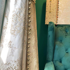 2025 mètres <span class=keywords><strong>blanc</strong></span> Floral haute précision tissu nouveau Jacquard salon rideaux chambre occultant rideaux de confidentialité - Product Image 1