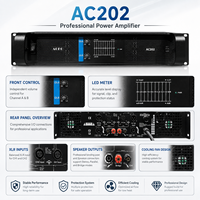 Amplificateur de puissance professionnel 2 canaux 200W classe H, montage en rack, amplificateur audio DJ pour enceintes PA, caissons de basses et sonorisation de scène.