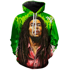 Sweat-shirt à capuche surdimensionné imprimé 3d rappeur <span class=keywords><strong>Bob</strong></span> Marley impression numérique sweat-shirt unisexe sur l'ensemble imprimé Oem Odm - Product Image 2