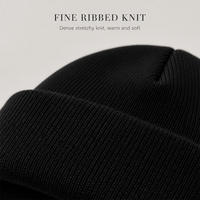 Bonnet en tricot côtelé avec logo personnalisé, bonnet d'hiver uni en tricot pour temps froid