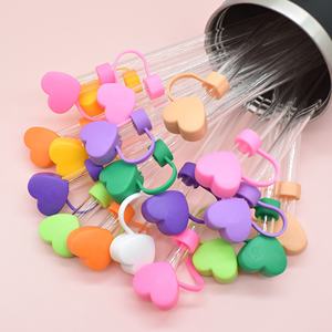 Tapón de Pajita de Goma Suave de 10 mm con Diseño de Corazón 3D Estéreo, Accesorio Universal para Bebidas con Hebilla Decorativa, Adornos para Pajitas - Product Image 4