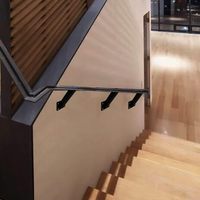 Kit de supports de main courante Étagère murale carrée en acier et métal robuste Main courante Rampe d'escalier Supports de main courante pour escalier