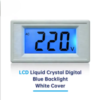 Panel Meter Volt Digital LCD 2-Kabel Tipe AC Mini Terintegrasi 20-500V untuk Instrumen Pengujian 100V 110V 120V 220V 230V 380V