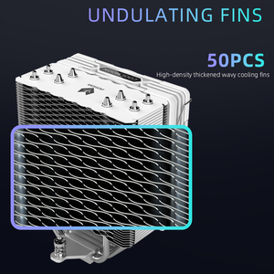 พัดลมระบายความร้อนซีพียู <span class=keywords><strong>COOLMOON</strong></span> คุณภาพสูงแบบขายส่ง 4 ฮีทไปป์ ทองแดง รุ่น AS400 ARGB PWM สำหรับคอมพิวเตอร์ AMD TDP130W และ INTEL พร้อมไฟ <span class=keywords><strong>RGB</strong></span> - Product Image 3