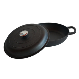 Diseño de tendencia, <span class=keywords><strong>cazuela</strong></span> aislada de hierro fundido de 30cm, olla redonda grande y poco profunda de fabricantes de fábrica - Product Image 5
