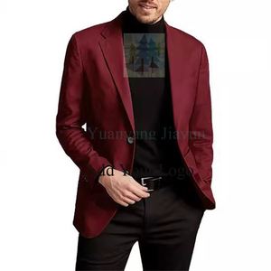 Erkek takım elbise Slim Fit Mens için yaka doruğa düğün Blazer <span class=keywords><strong>2</strong></span> parça erkek smokin damat resmi giysi balo ceketler pantolon - Product Image 1