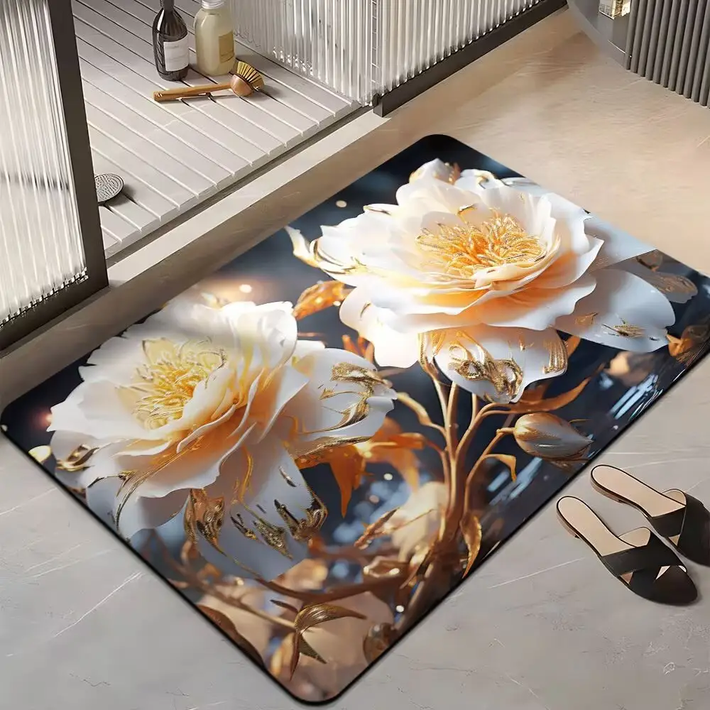 Alfombra con patrón floral, alfombra móvil, alfombra en relieve, alfombra de felpa, alfombra de moda, alfombra súper suave, alfombra de piso personalizada, venta de alfombras