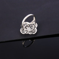 Bague pour femme CM Jewelry, plaquée or, motif floral, zircon multicolore, trèfle à quatre feuilles, bague à fleur creuse