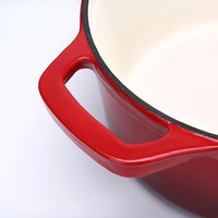 Casserole ronde en fonte émaillée avec deux poignées, diamètre 24 cm, logo personnalisé, haute qualité, compatible avec toutes les cuisinières
