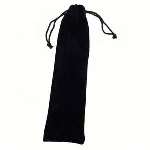 Bolsa Protectora de Terciopelo con Cordón para Abanico de Mano, Funda de Tela Negra para Joyería, Bodas, Fiestas y Artículos Promocionales - Product Image 5