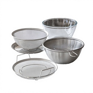 Bowls Set 6 Dishwasher Safe Nesting Bowls Space <b>Saving</b> Storage Stainless Steel High Borosilicate Glass - Product Image 3
