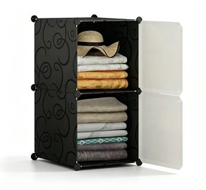 DIY Modularer Kunststoff-Kleiderschrank Große Kapazität Schlafzimmer-Aufbewahrungsschrank Einfache Montage Kleiderorganizer - Product Image 1