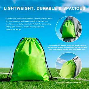 MOQ 1 Pieza en China, Bolsas de Regalo Navideñas de Poliéster Reutilizables, Ecológicas y Duraderas con Cordón y Logotipo Personalizado - Product Image 6