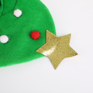 Meilleures ventes transfrontalières : Chapeau <span class=keywords><strong>de</strong></span> Noël fabriqué en Chine, modèle JQ-M9-C/JQ-O2-A, perles PP, étoiles scintillantes à cinq branches, tissu moelleux - Product Image 3