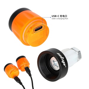 2 PCS Black+Orange Grip <b>Plug</b> Single Side Indicator Handlebar Lamp Smart Safety Warning <b>LED</b> <b>Lights</b> Waterproof Turn Signal <b>Light</b> - Product Image 3