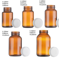 100ml 120ml 150ml Verre Ambre Pharmaceutique Tablette Bouteille Large Bouche Bouteille pour Pilule Capsule