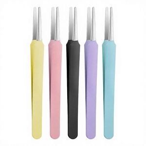 Pince à cils en acier inoxydable pour extensions de cils, style volume, pointue, 10 mm, texture lisse, noire, antistatique, précision, durable - Product Image 2