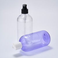 Bouteille en plastique PCR PET écologique de luxe de 500 ml avec bouchon à vis, emballage durable sans BPA pour cosmétiques et soins de la peau