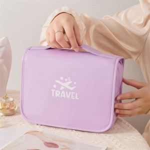 Large Capacity Waterproof PU Makeup <b>Storage</b> Bag Travel Foldable Hanging Cosmetic Organizer <b>Toiletry</b> Bag - Product Image 4