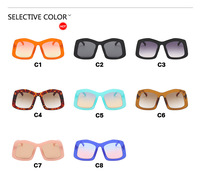 Lunettes de soleil géométriques carrées surdimensionnées tendance pour femmes et hommes, monture épaisse en acétate, verres dégradés multicolores, vente en gros