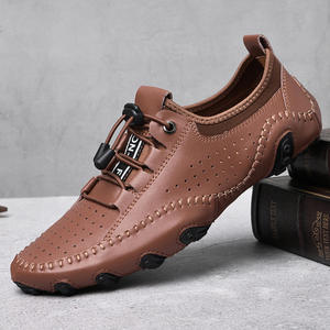 Zapatos Oxford de Negocios Casuales para Hombre, Estilo Británico, con Cordones de Malla, Antideslizantes, Transpirables, Ligeros, con Punta Redonda y Acabado Brillante - Product Image 3