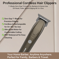 Cortadora de Pelo Inalámbrica Profesional de Acero Inoxidable, Motor de Levitación Magnética, Diseño Silencioso, Batería de Iones de Litio para Salones